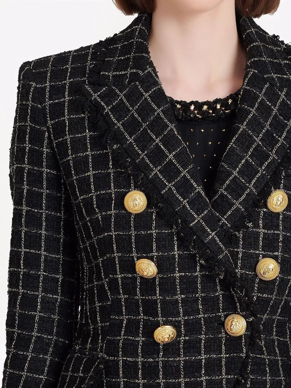 Double-Breasted Tweed Blazer