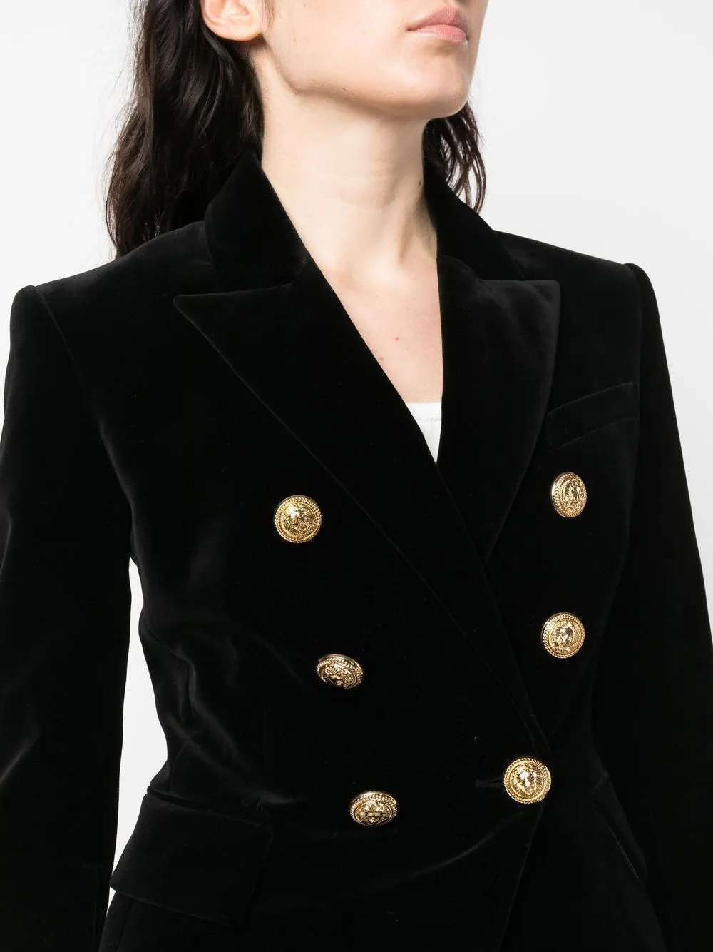 Double-Breasted Velvet Blazer