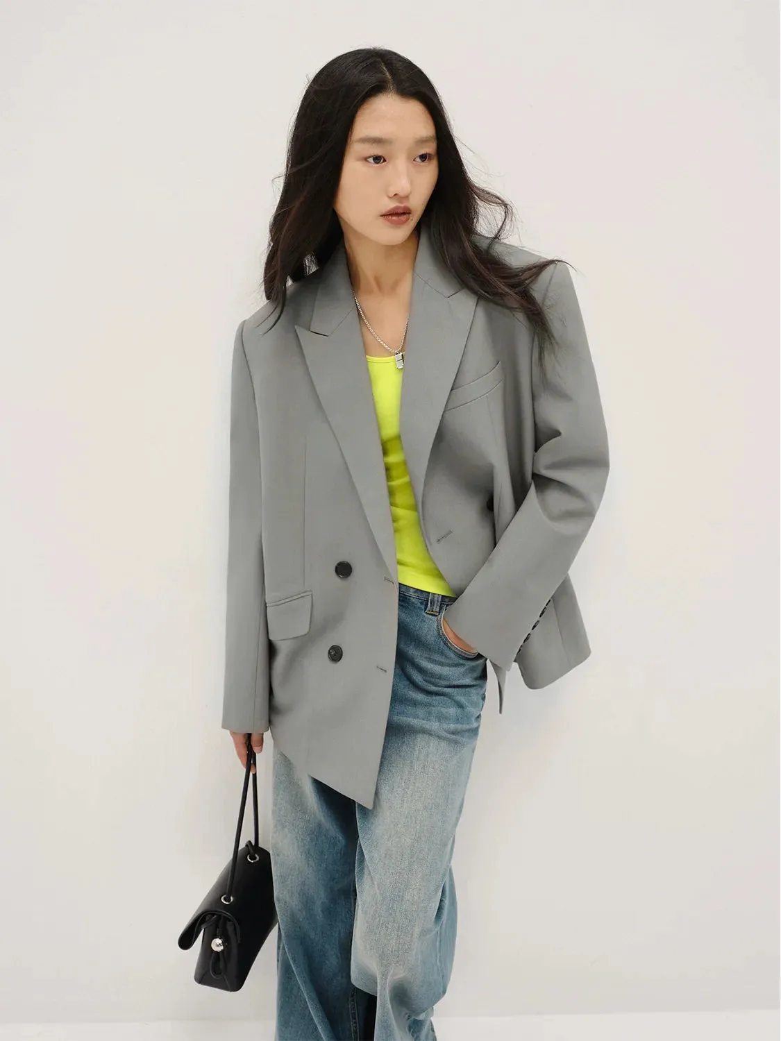 Double-Breasted Virgin Wool Blazer