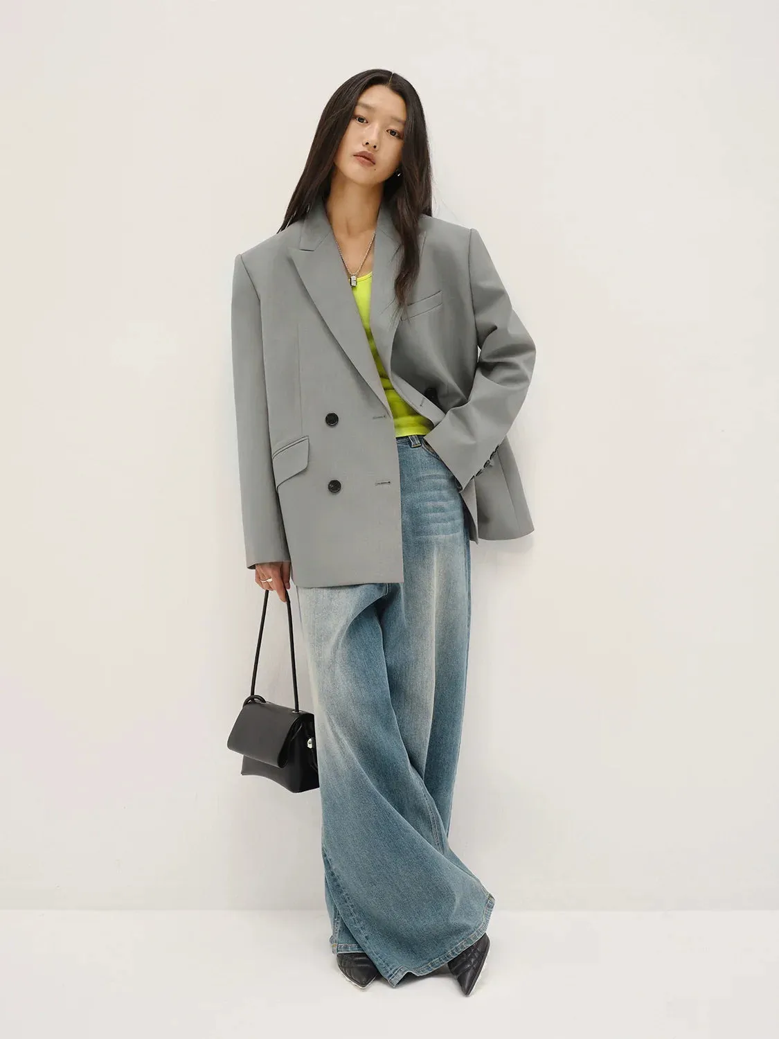 Double-Breasted Virgin Wool Blazer