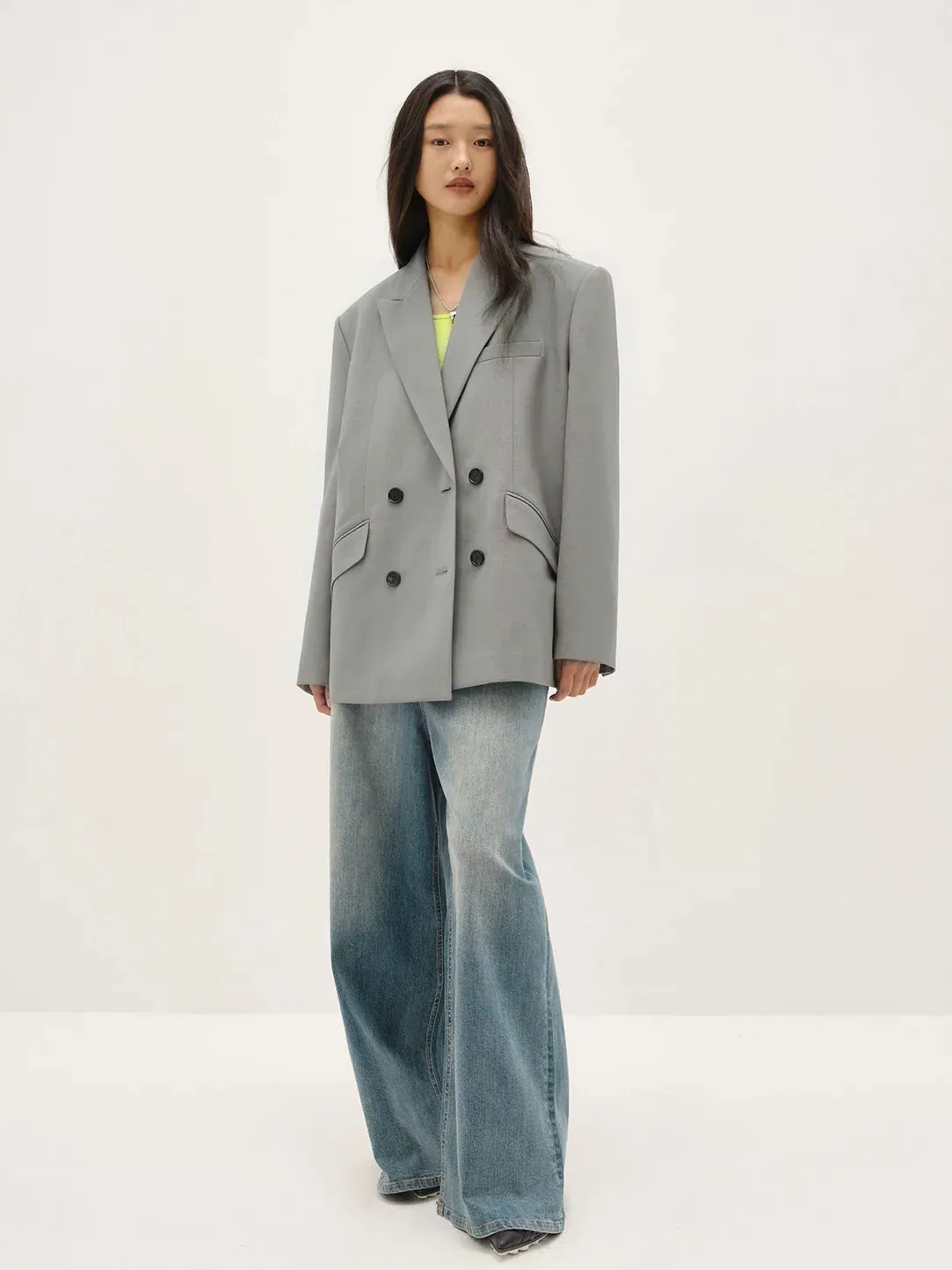 Double-Breasted Virgin Wool Blazer