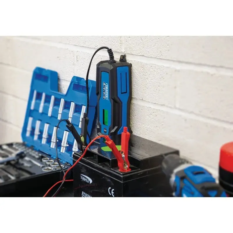 Draper 53490 6/12V Smart Charger And Battery Maintainer, 6A Dr-53490