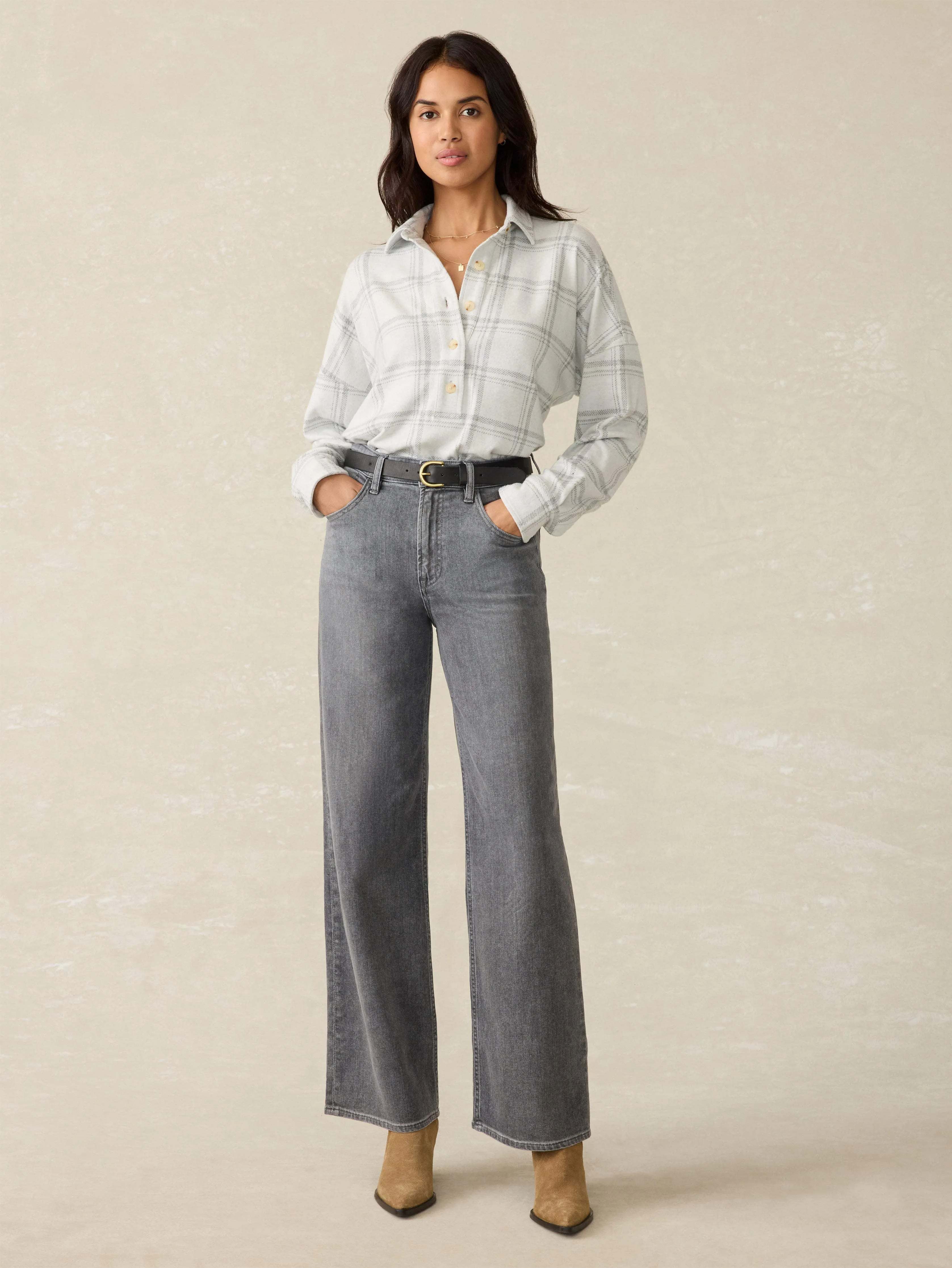 Dream Jean Wide Leg - Ash Grey Wash