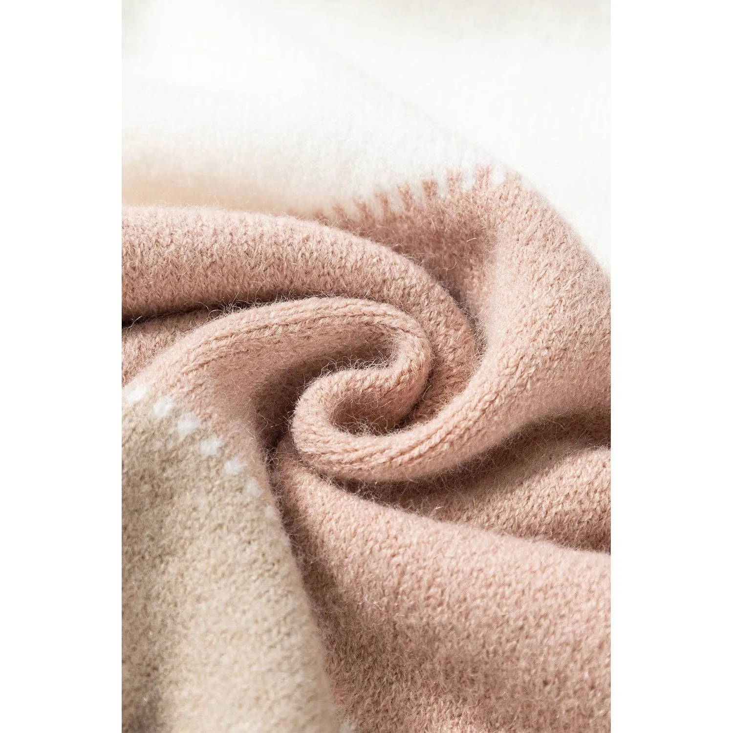Dusty Pink Color Block Lantern Sleeve Drop Shoulder Sweater