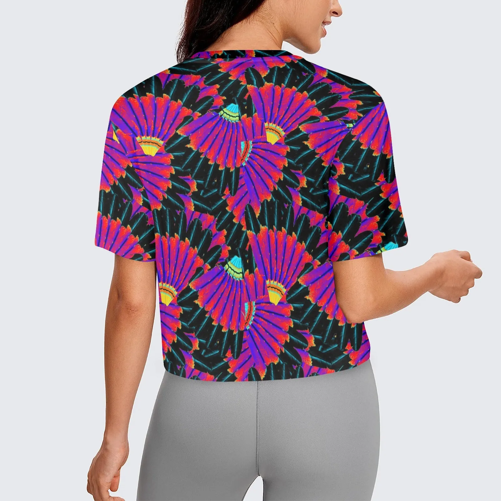 Eagle Feather Remix Women's Cropped T-shirt