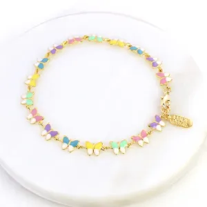 Edgy Petal - Bracelet - Enamel Butterfly Chain #CB-24
