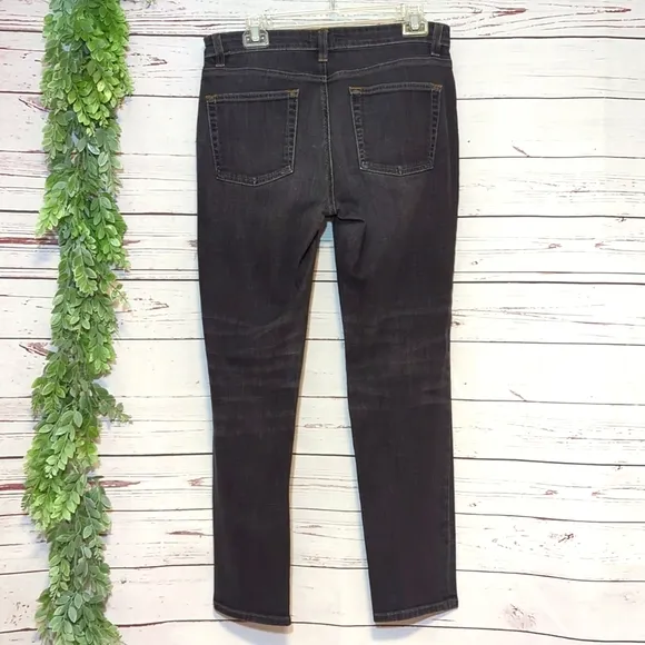Eileen Fisher Organic Cotton Stretch Slim Jean Slim Fit Full Length Denim Grey 8