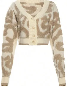 Elegant Color Matching V-Neck Buttoned High-Waist Slim Knit Top for Autumn Chic