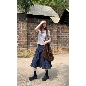 elegant cotton linen skirt 01