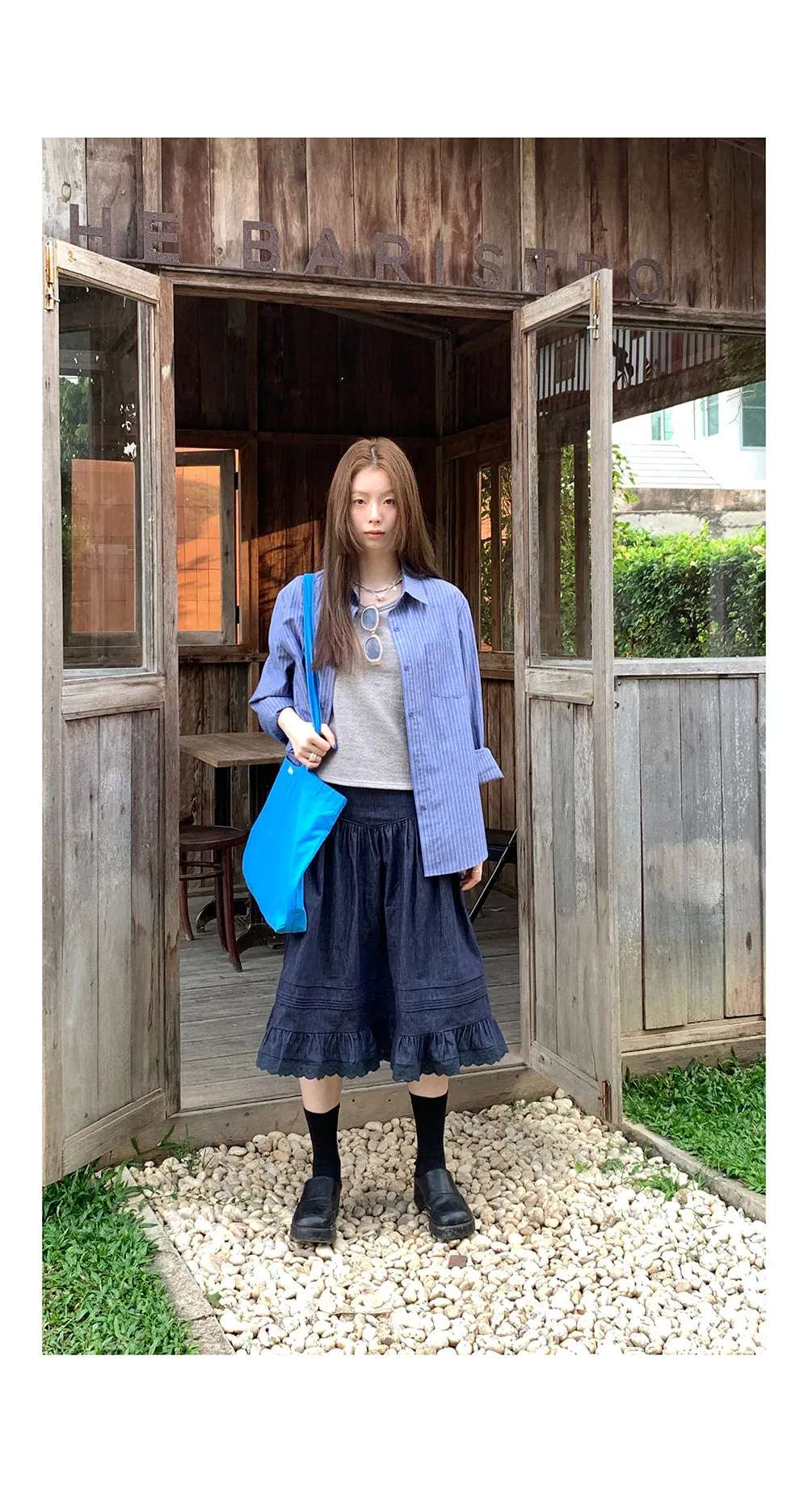 elegant cotton linen skirt 01