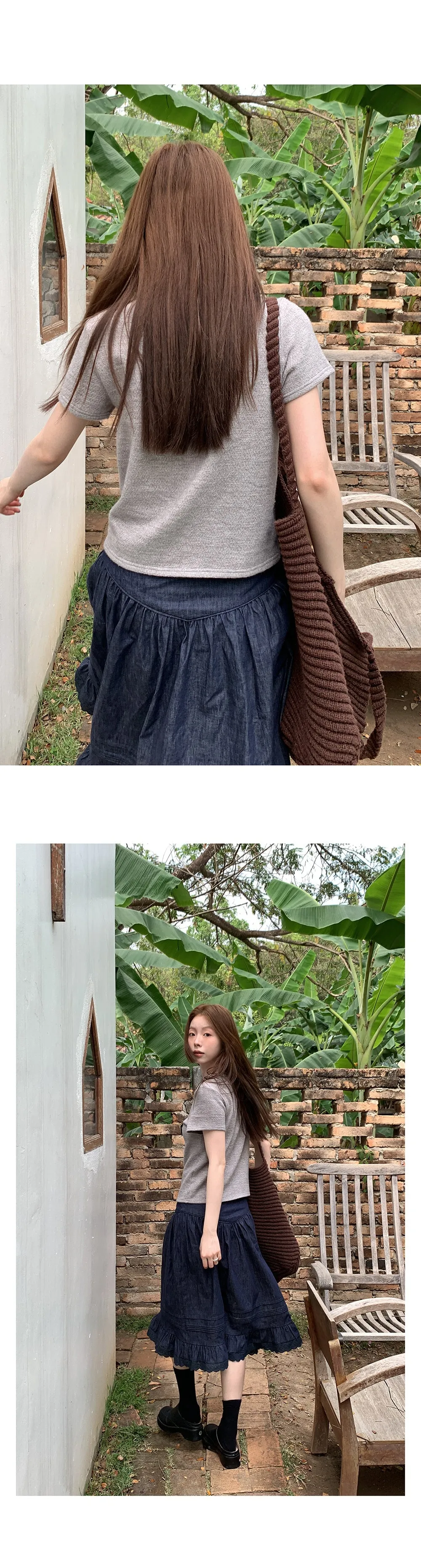 elegant cotton linen skirt 01