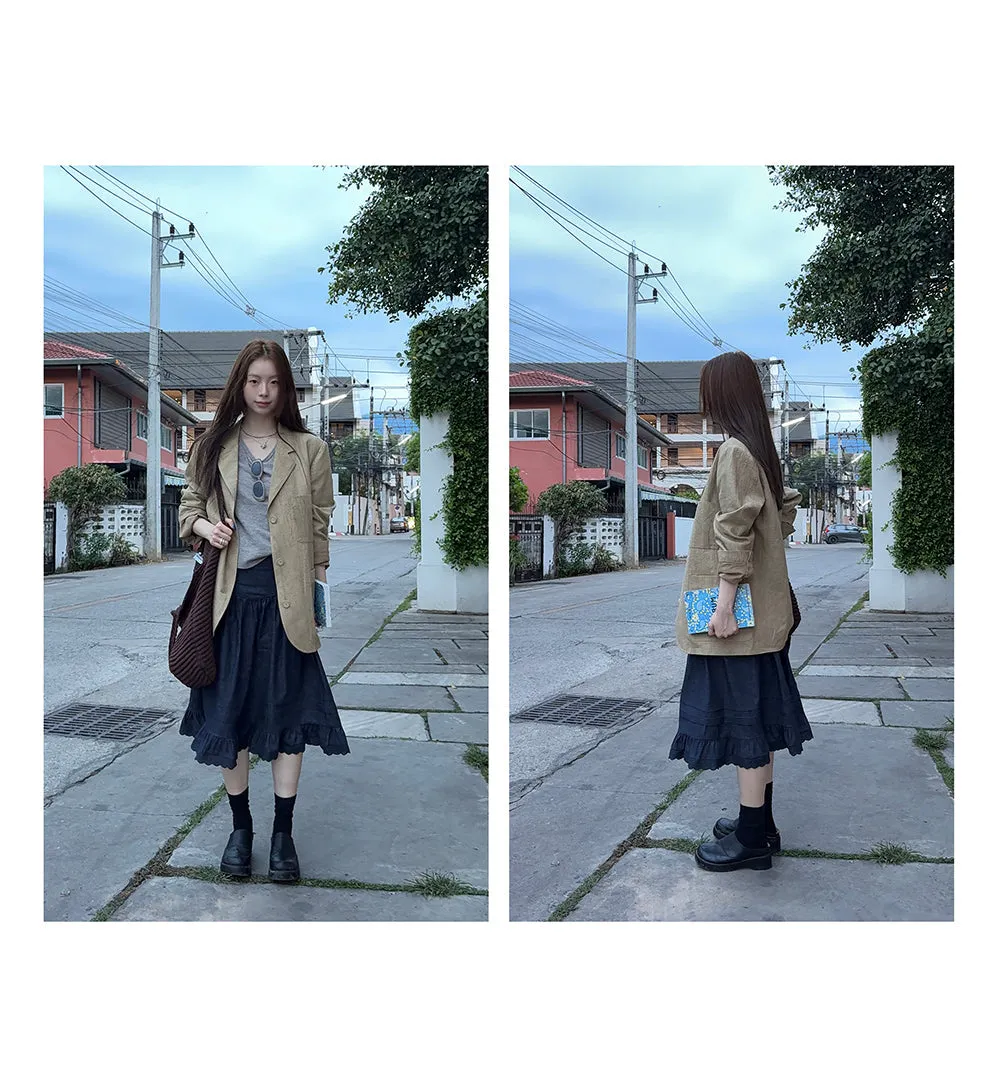 elegant cotton linen skirt 01