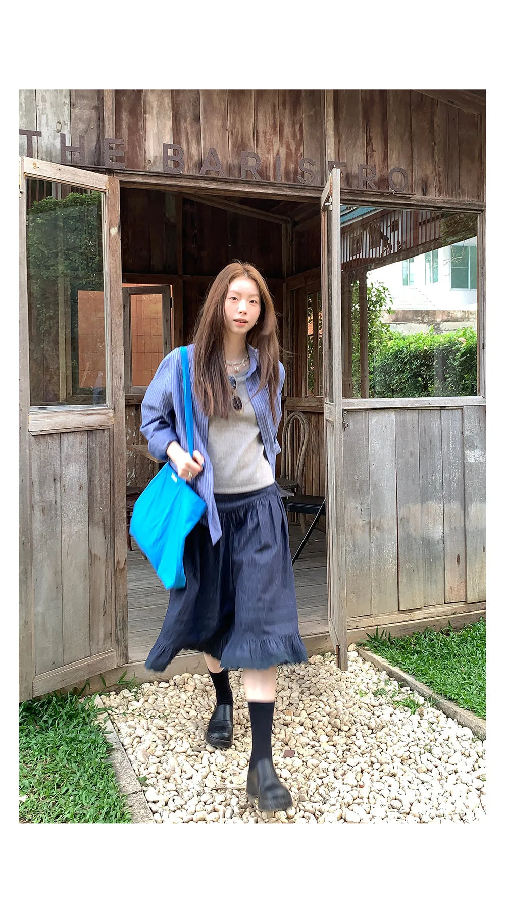 elegant cotton linen skirt 01