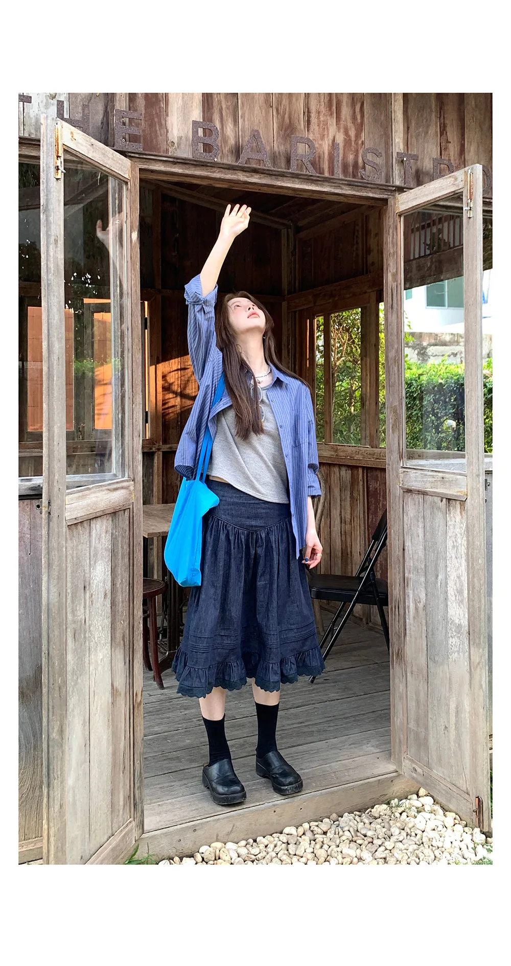 elegant cotton linen skirt 01