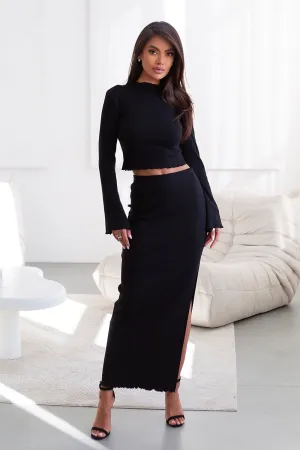 Elegant Flared Blouse Skirt Set