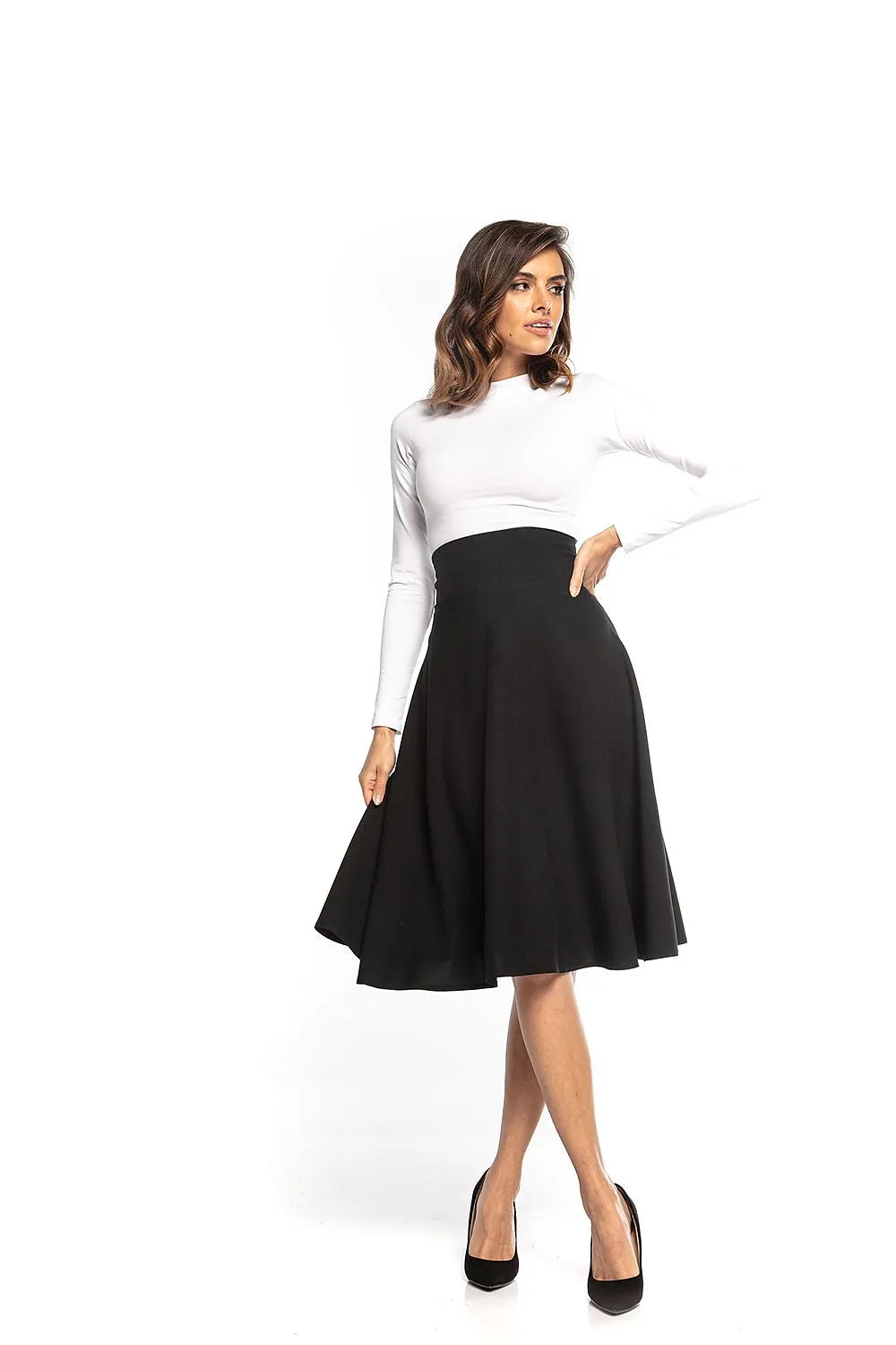 Elegant High-Waist Midi Skirt