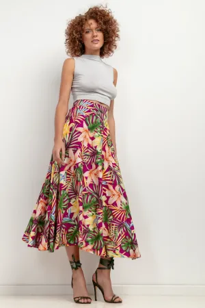 Elegant Patterned Maxi Skirt