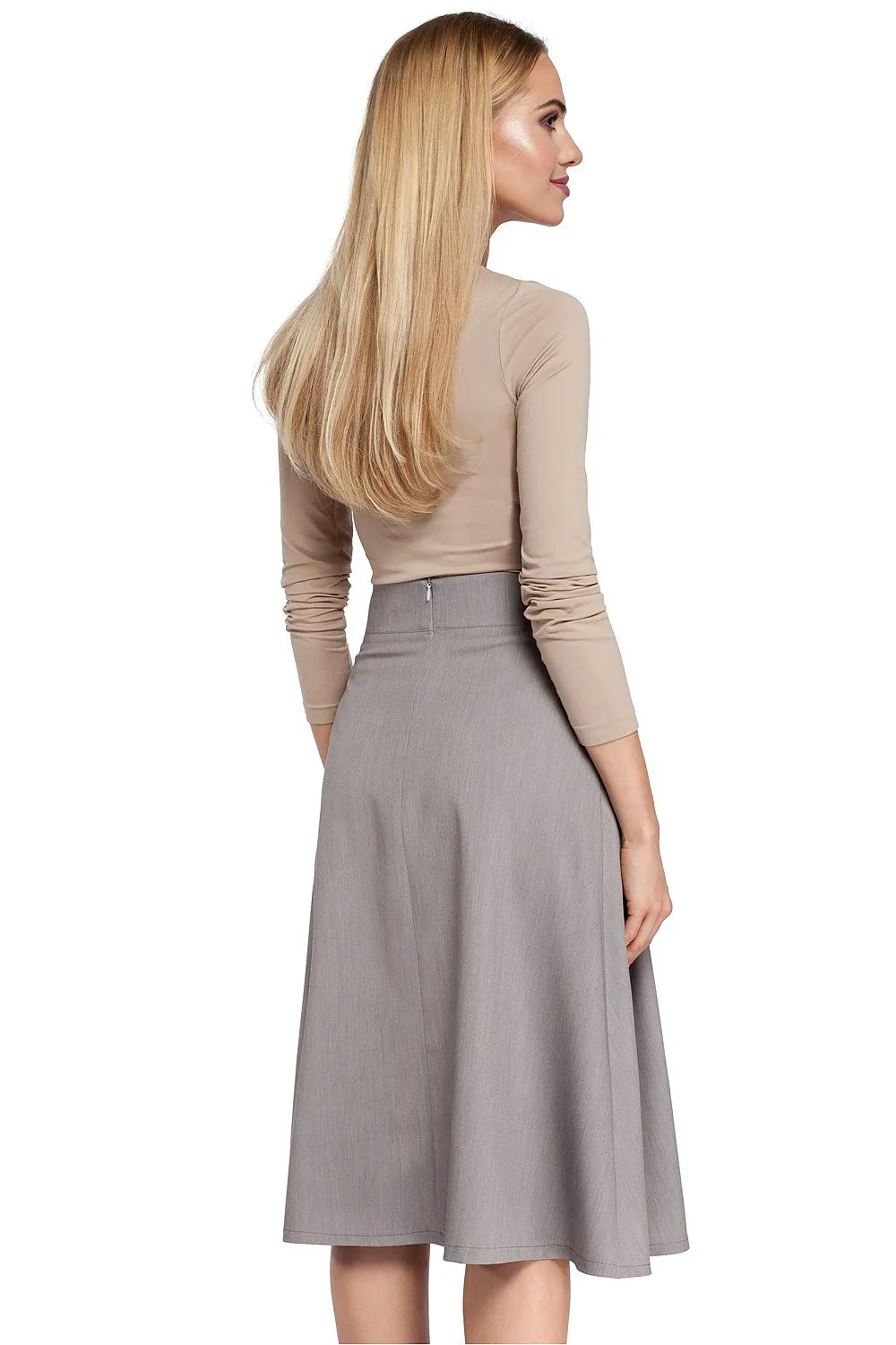 Elegant Pleated Flared Skirt