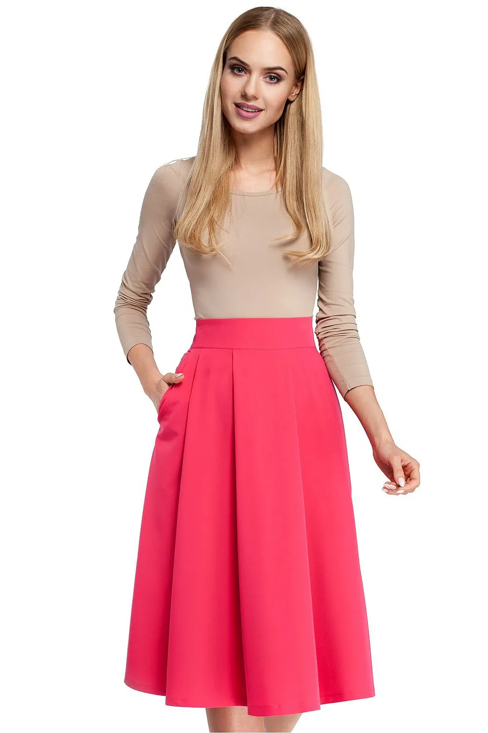 Elegant Pleated Flared Skirt