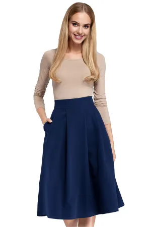 Elegant Pleated Flared Skirt