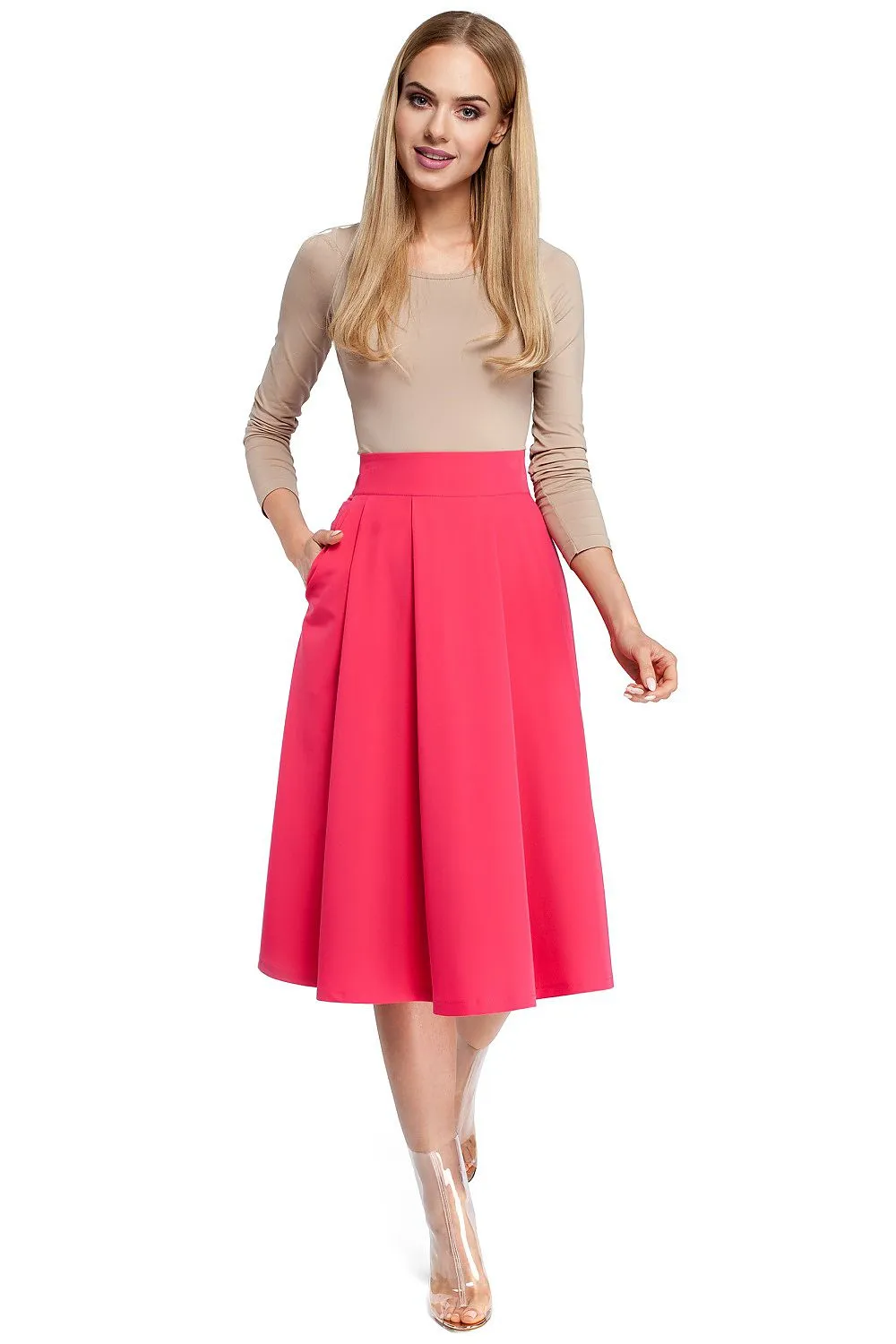 Elegant Pleated Flared Skirt