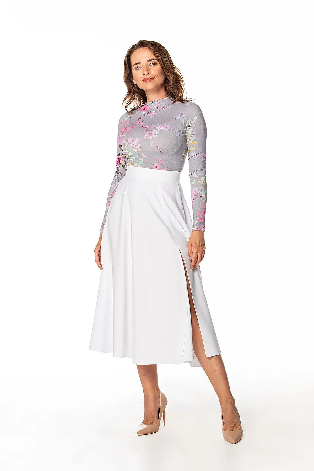 Elegant Slit Skirt with Zipper
