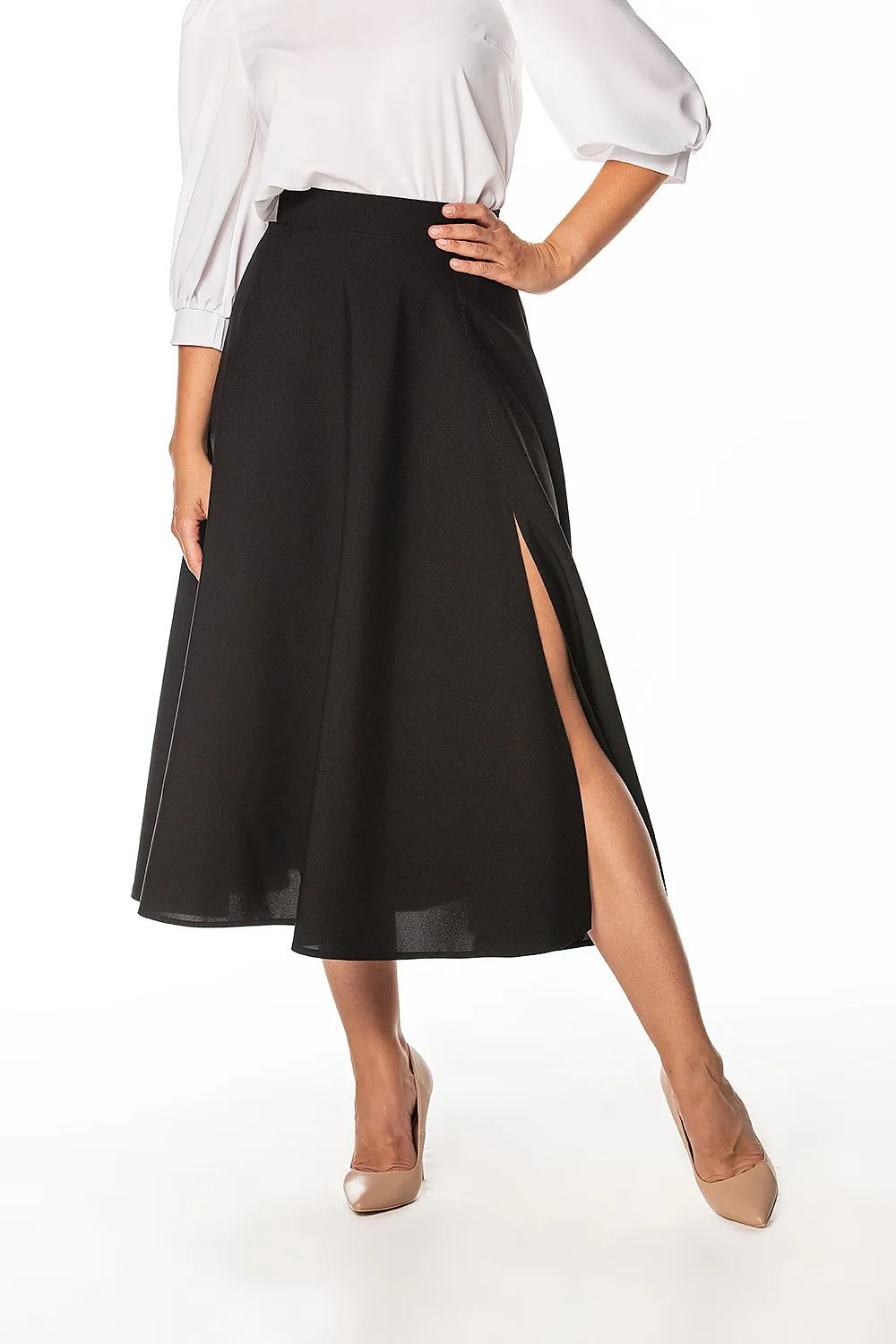 Elegant Slit Skirt with Zipper