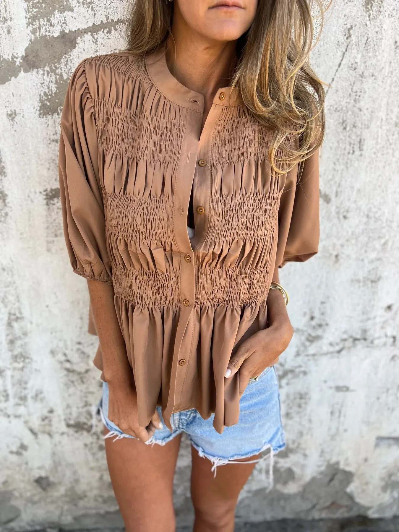 Elegant Vouw Blouse for Women