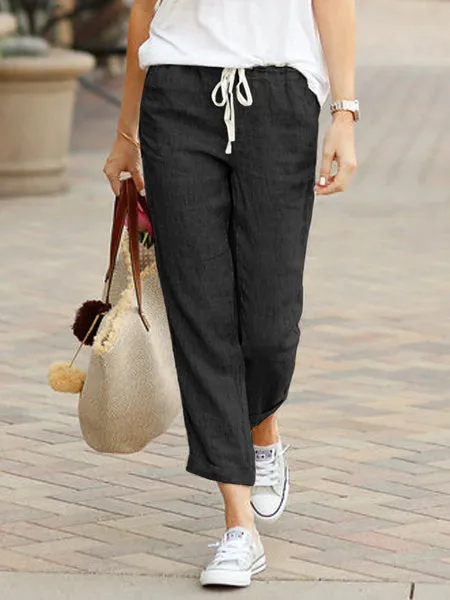 Elisa - Comfortable linen leisure pants for women