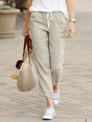 Elisa - Comfortable linen leisure pants for women