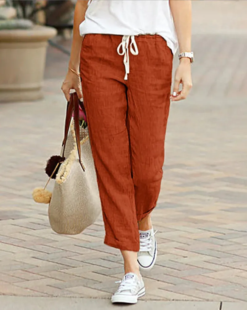 Elisa - Comfortable linen leisure pants for women