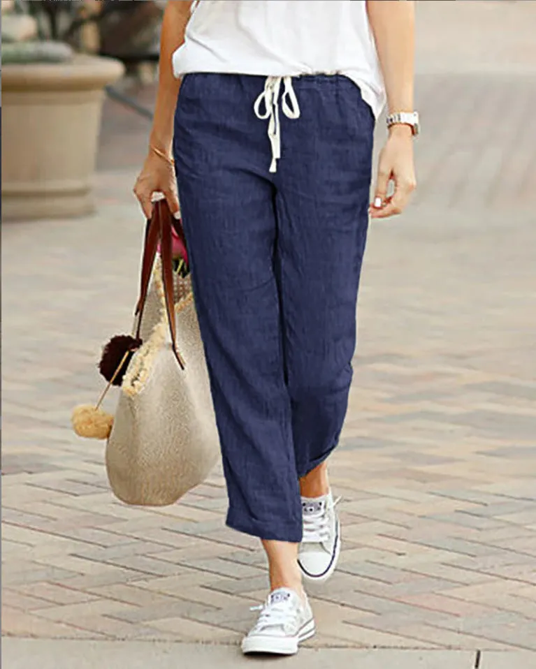 Elisa - Comfortable linen leisure pants for women