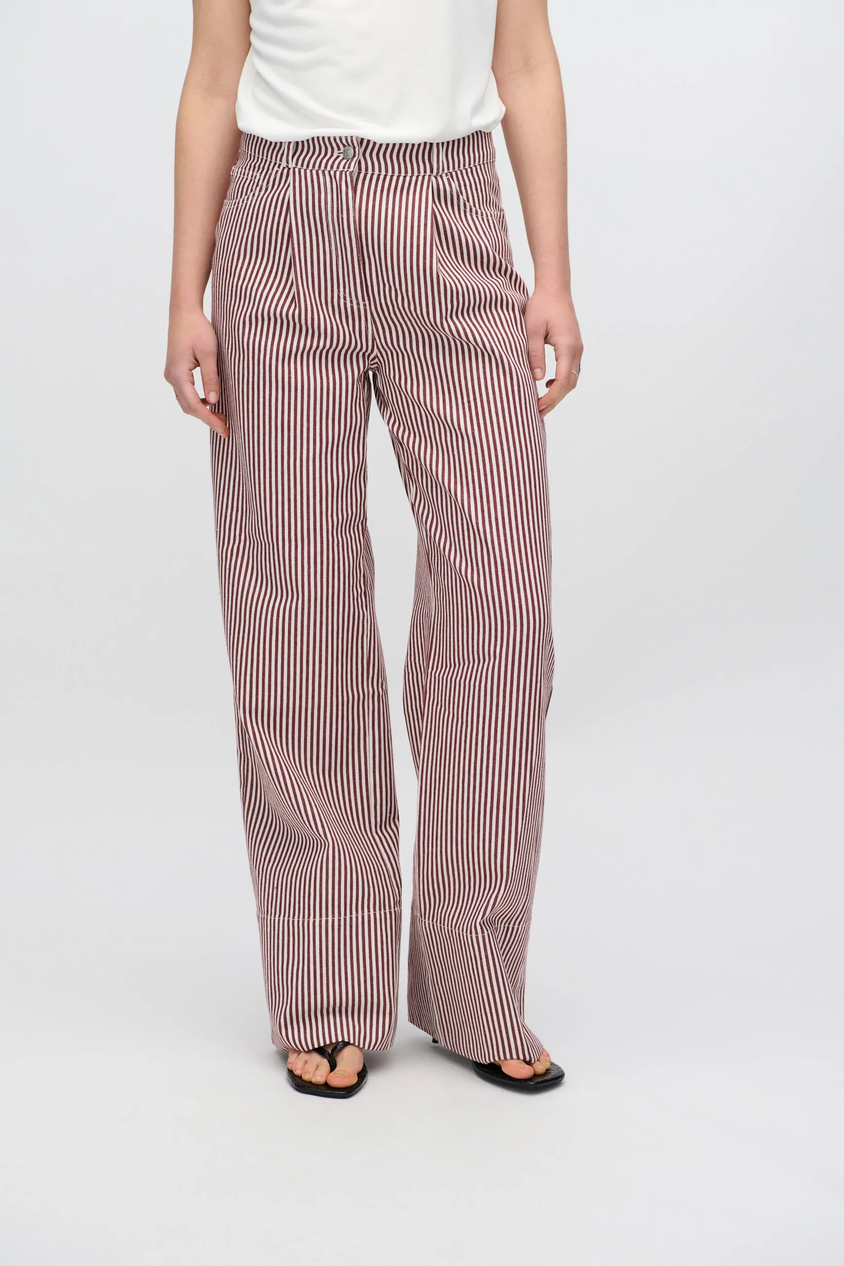 Elisa striped denim pants 4328 - Coco Milk