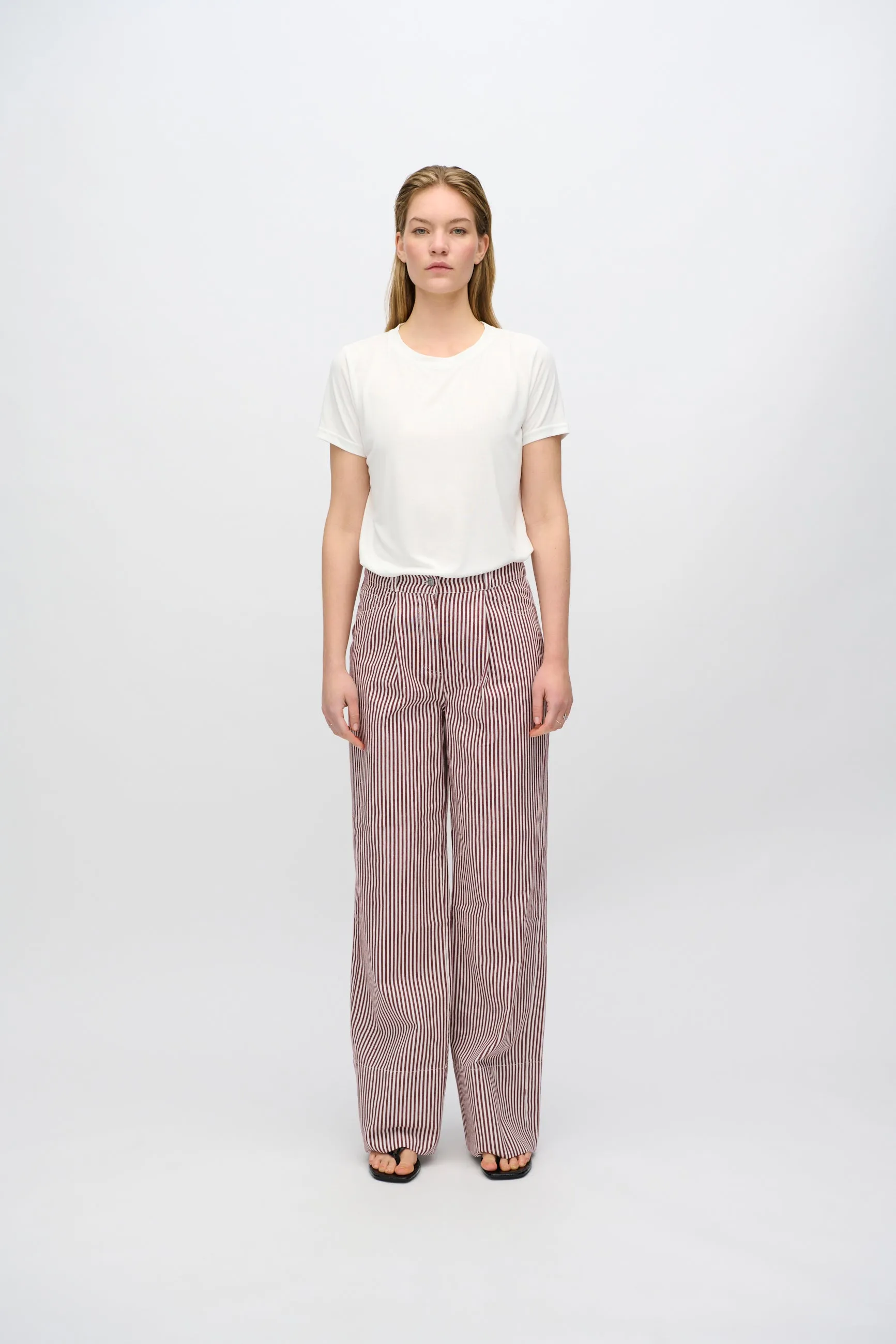 Elisa striped denim pants 4328 - Coco Milk