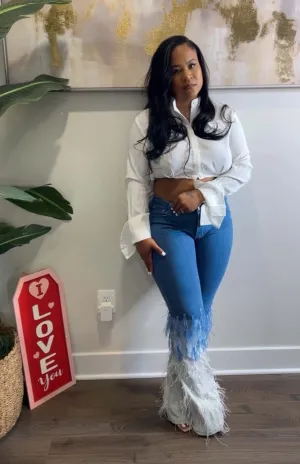 Elise "Feather Trim" Jeans