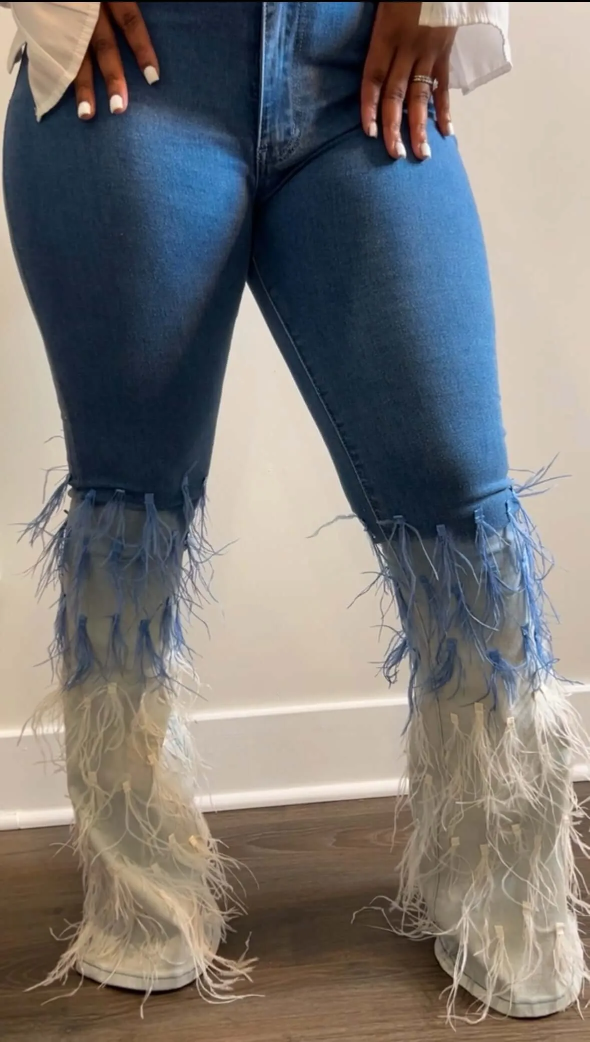 Elise "Feather Trim" Jeans