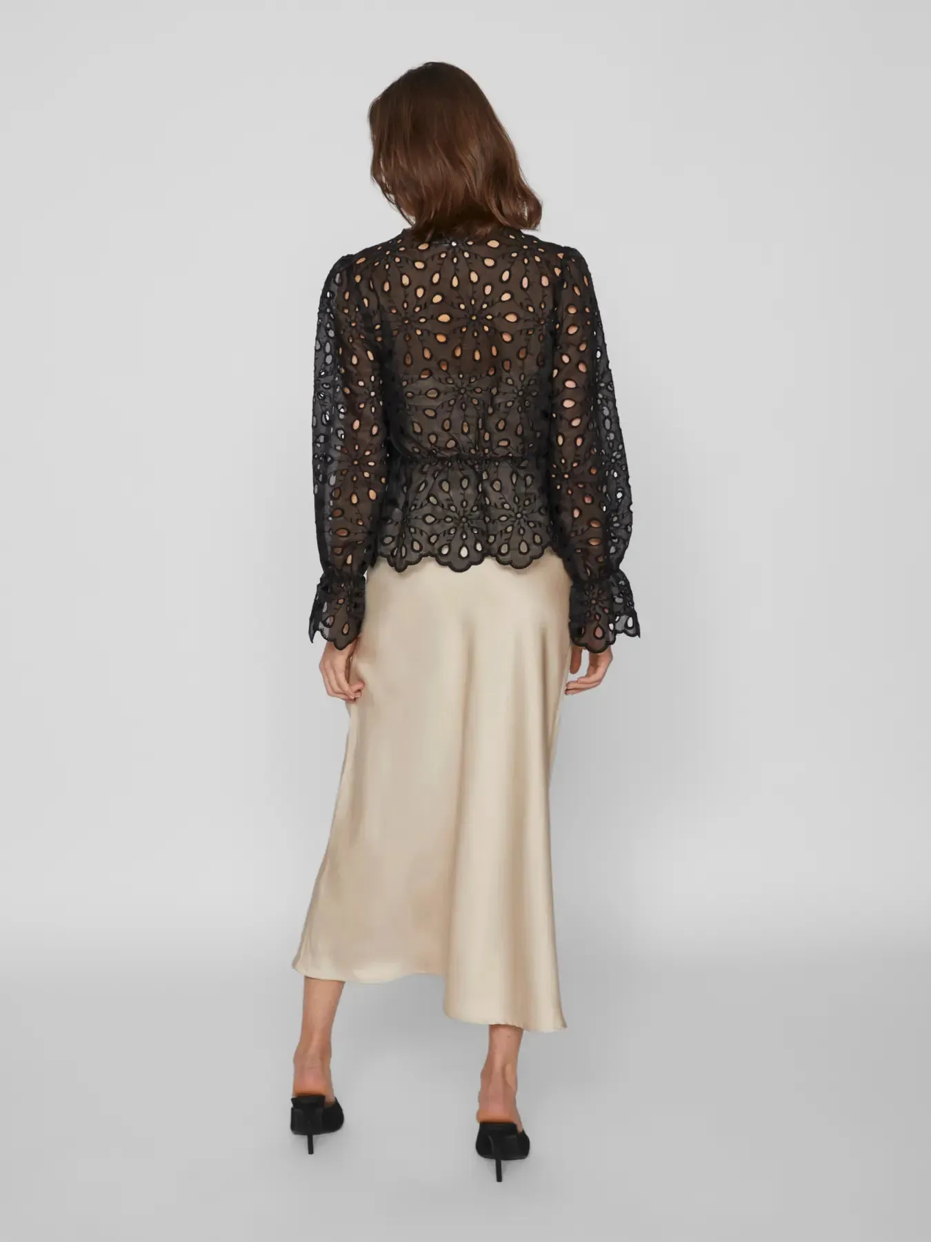 Ellette High Waisted Midi Skirt | Cement