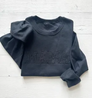 Embroidered Mama Black Sweatshirt for Birthday