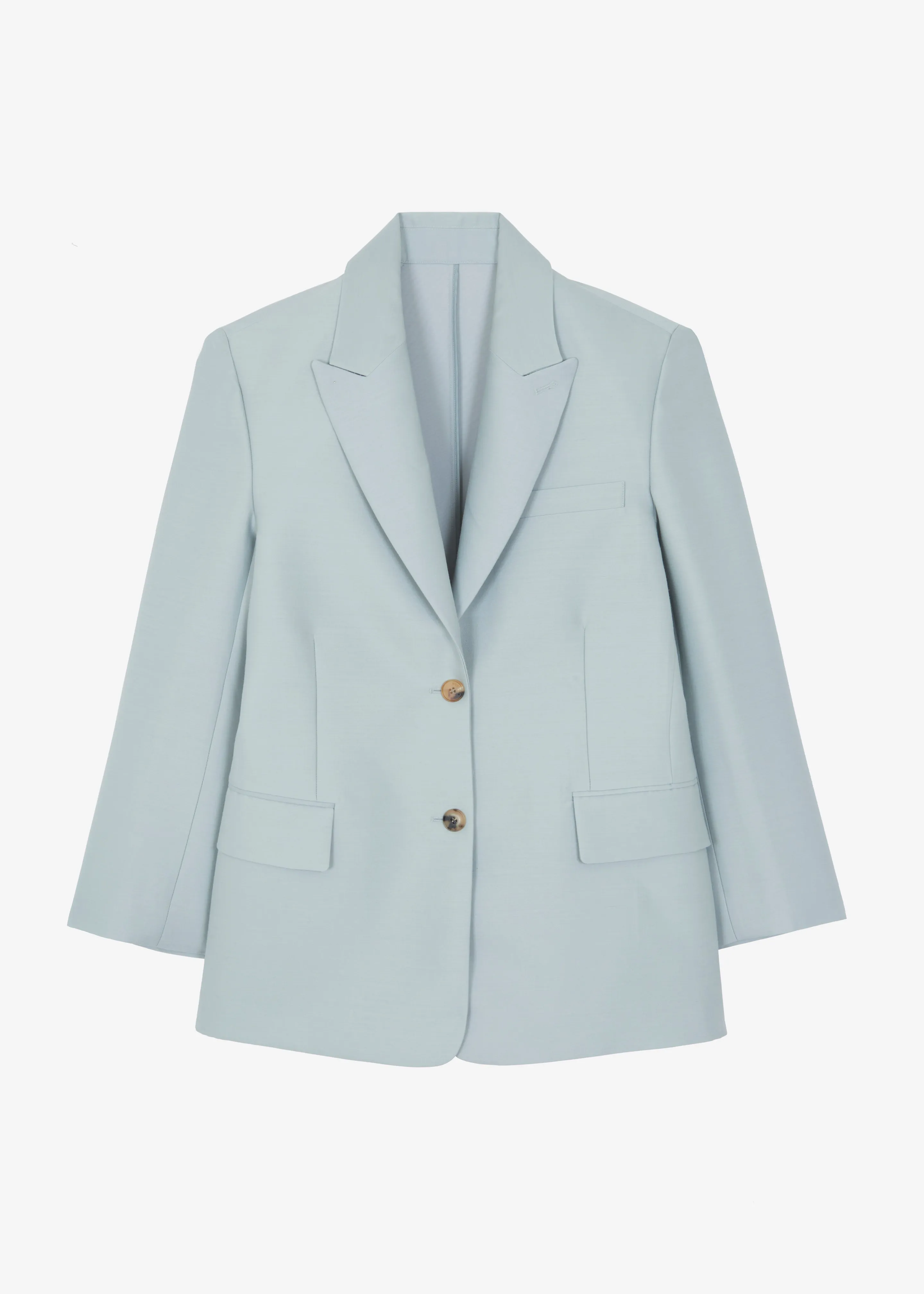 Emra Silk Blazer - Dusty Blue