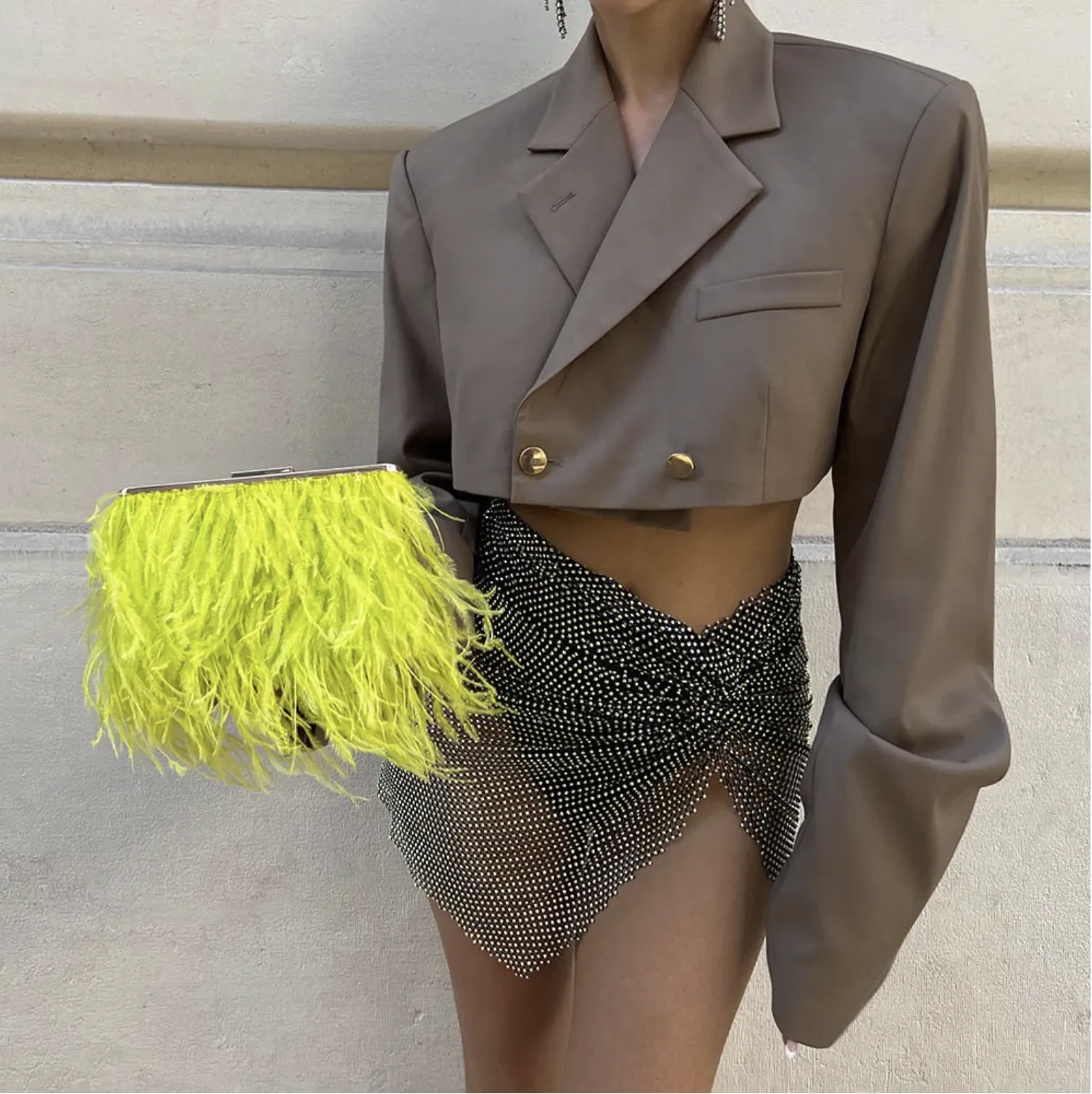 Estelle Feather Clutch