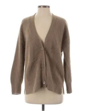 esthemis Women's Paris Cardigan Sweater – Tan Brown Raccoon Hair, V-Neck, Small