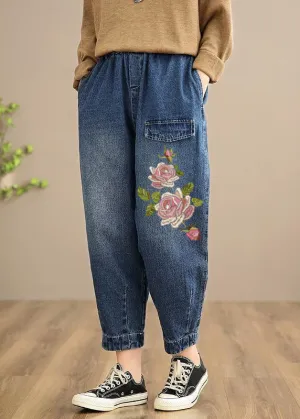 Etana - Elastic Waist Oversized Denim Pants