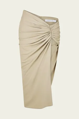 Euripides Ruched Skirt in Stone