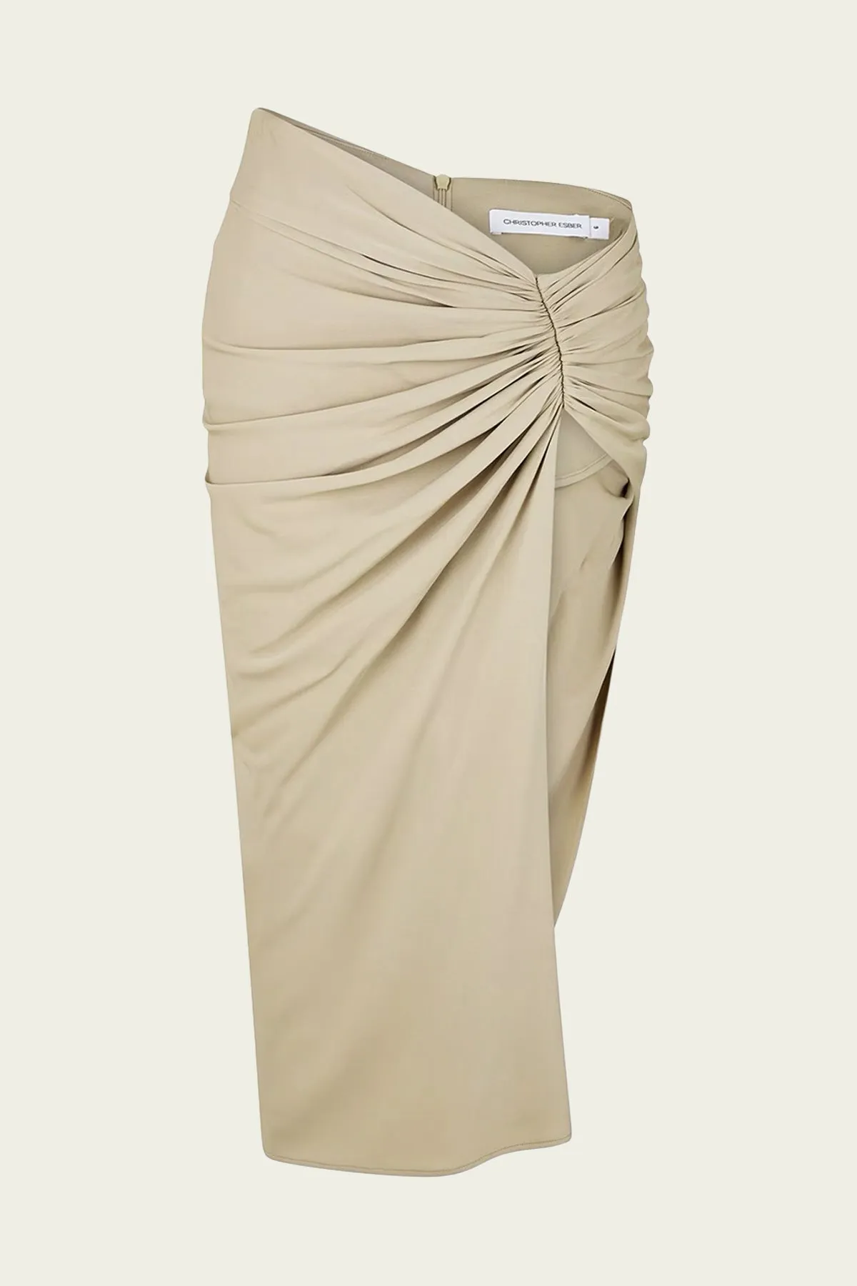 Euripides Ruched Skirt in Stone