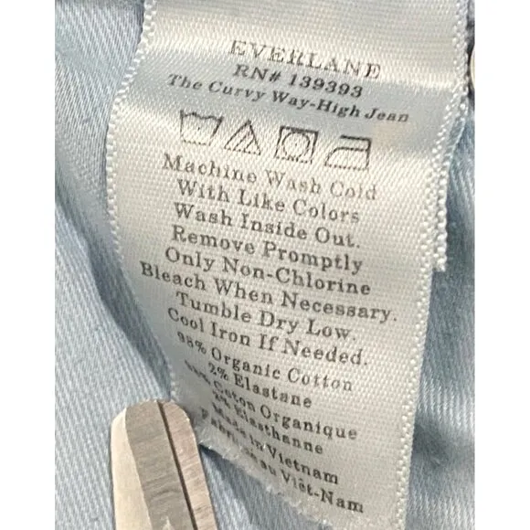 EVERLANE The Curvy Way High Jean medium wash women’s 32R organic sustainable