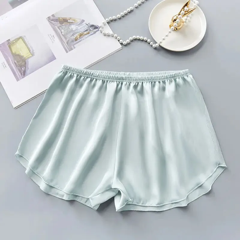 Fashion Ice Silk Safety Pants Women Summer Sexy Cool Comfort Sleep Bottoms Simple Home Shorts Ladies Pajama Shorts Underwear