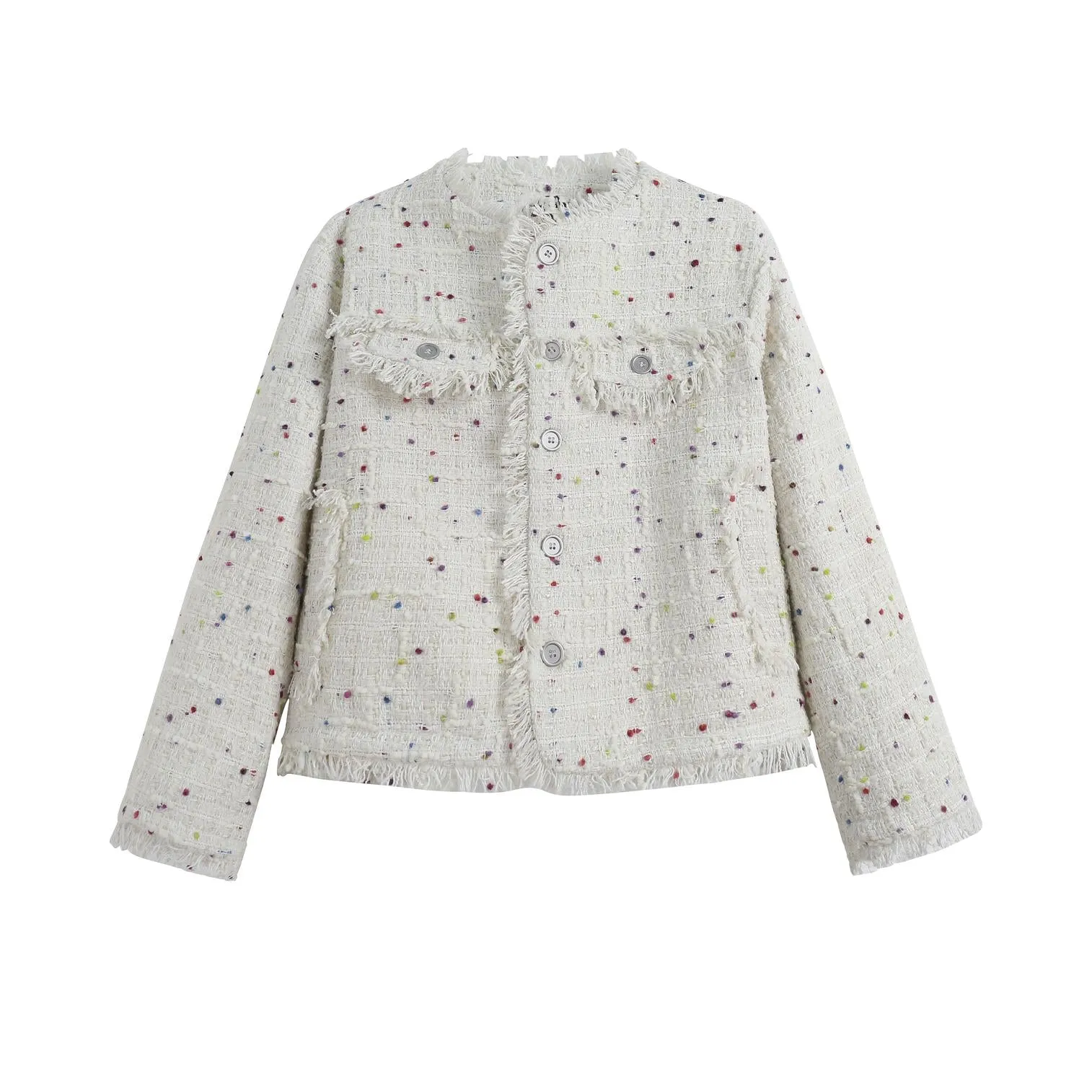 Fashionable Boxy Fit Button-Up Blazer in a Chic Design