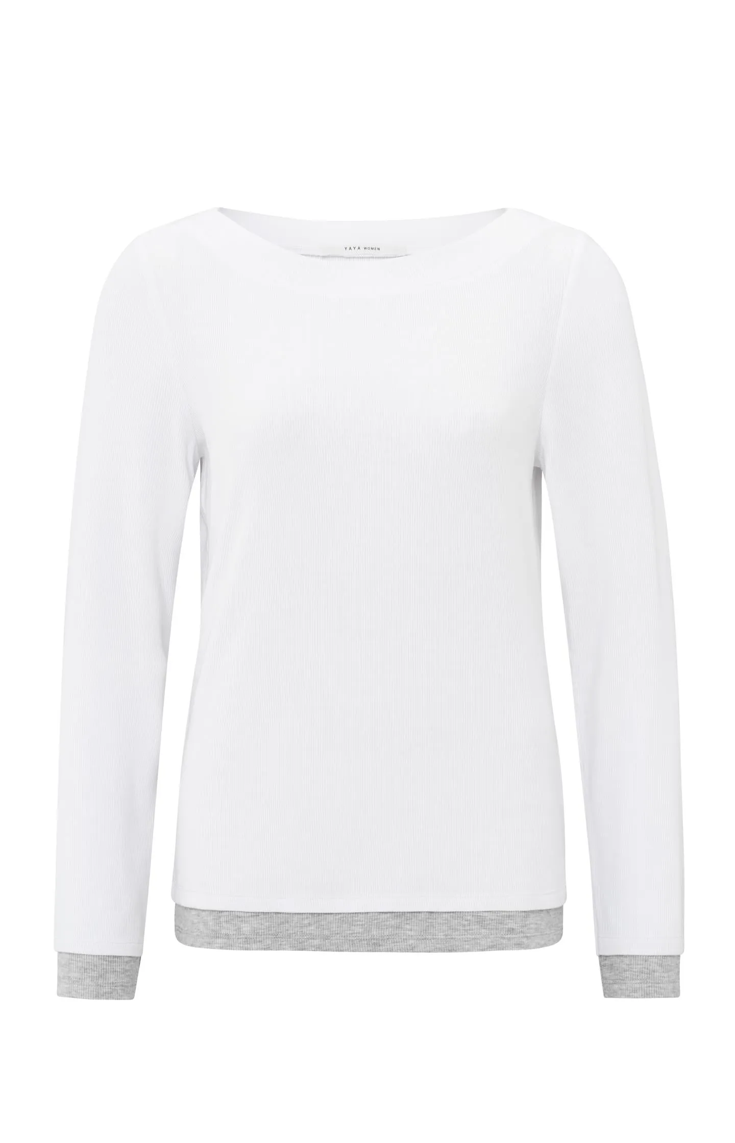 Faux double-layered top with contrasting trim details