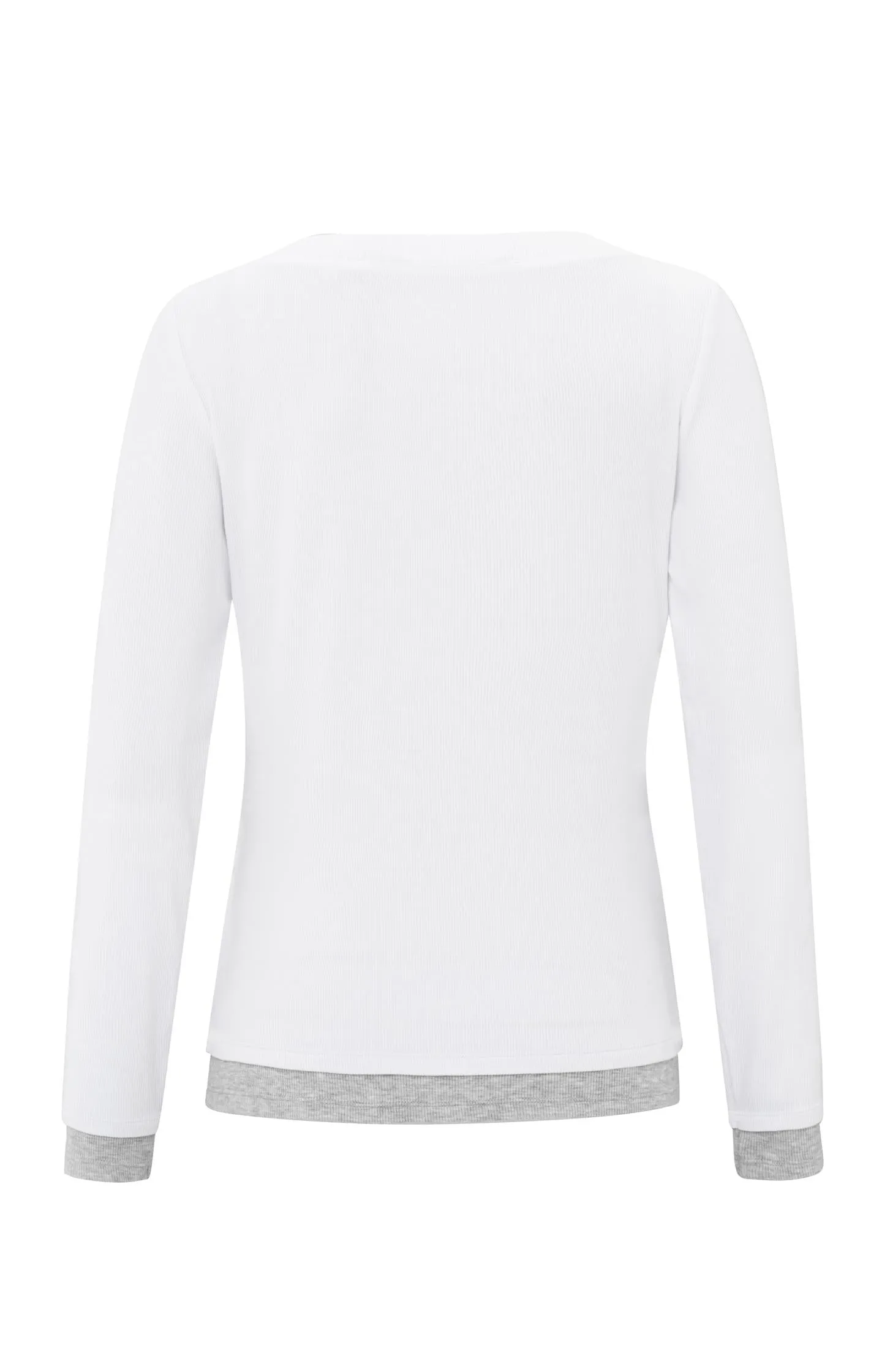 Faux double-layered top with contrasting trim details