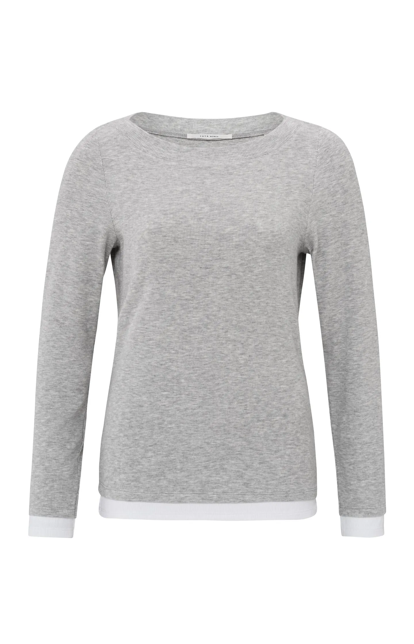 Faux double-layered top with contrasting trim details